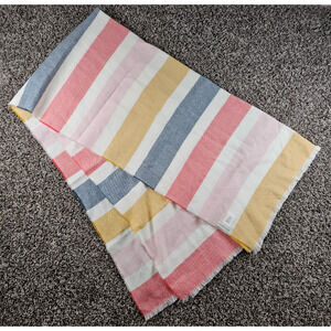 Peyton & Parker Womens Pastel Striped Knit Scarf Shawl Pink Blue Yellow